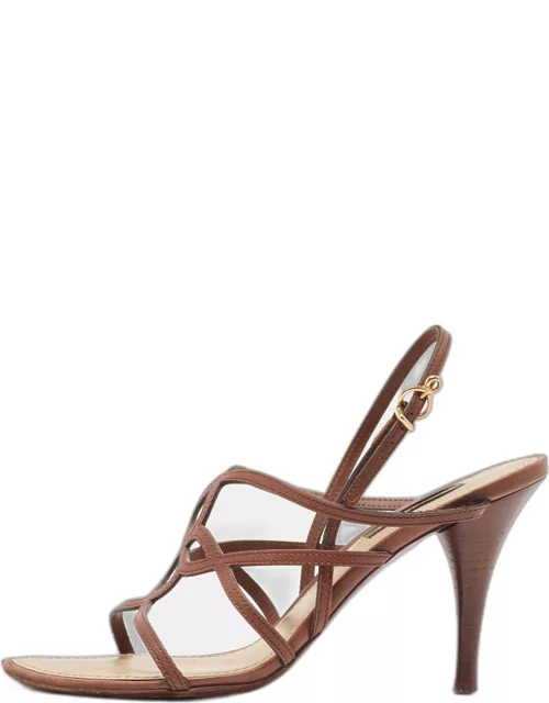 Louis Vuitton Brown Leather Strappy Sandal