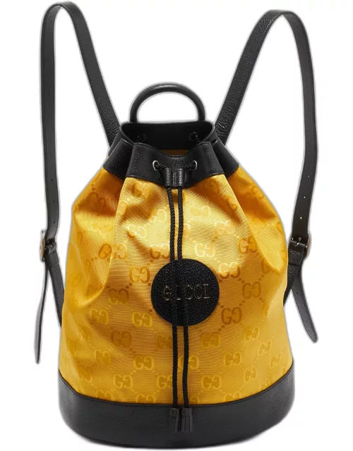 Gucci Yellow GG Nylon Off The Grid Large Drawstring Backpack