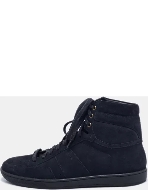 Saint Laurent Paris Blue Suede High Top Sneaker