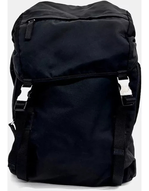 Prada fabric black backpack