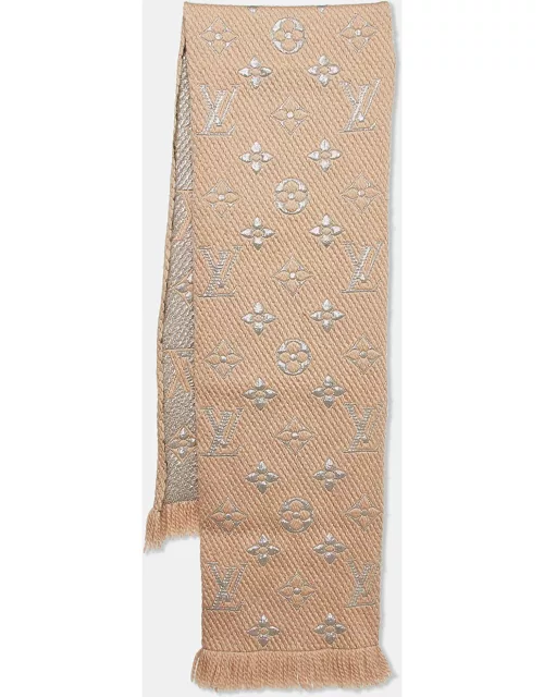 Louis Vuitton Beige Logomania Shine Scarf