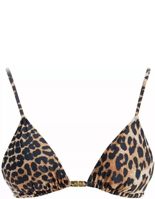 GANNI "leopard print bikini top