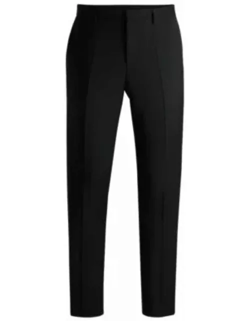 Slim-fit trousers in performance-stretch wool- Black Men's Business Pant