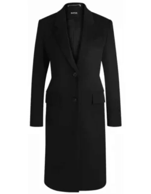 Slim-fit coat in wool and cashmere- Black Women's Formal Coat