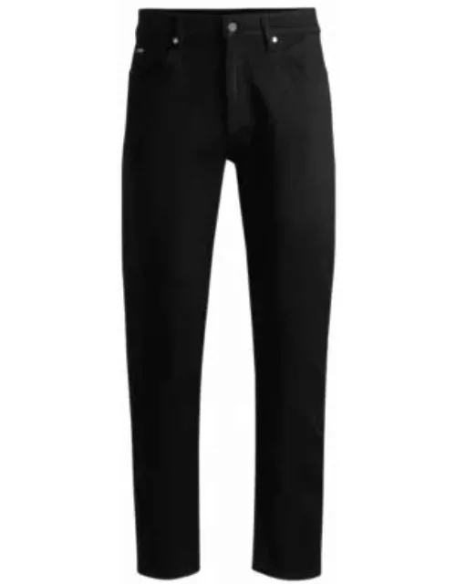 Maine Regular-fit jeans in black super-soft Italian denim- Black Men's Jean