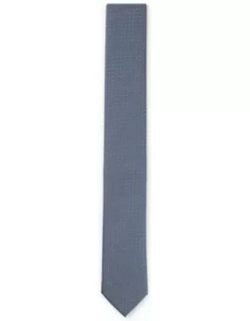 Silk-blend tie with jacquard-woven pattern- Light Blue Men's Tie