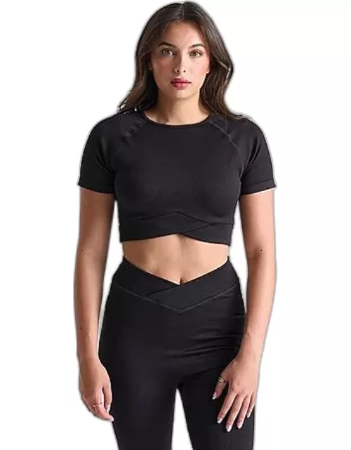 Women's Ribbed Seamless Cropped T-Shirt