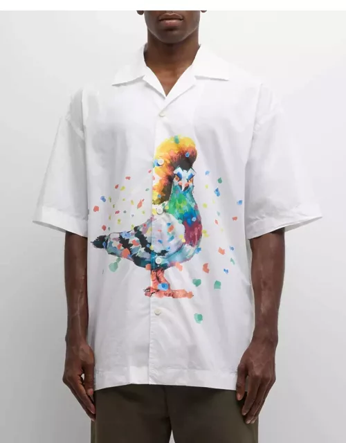 Men's Pigeon Graphic Camp Shirt