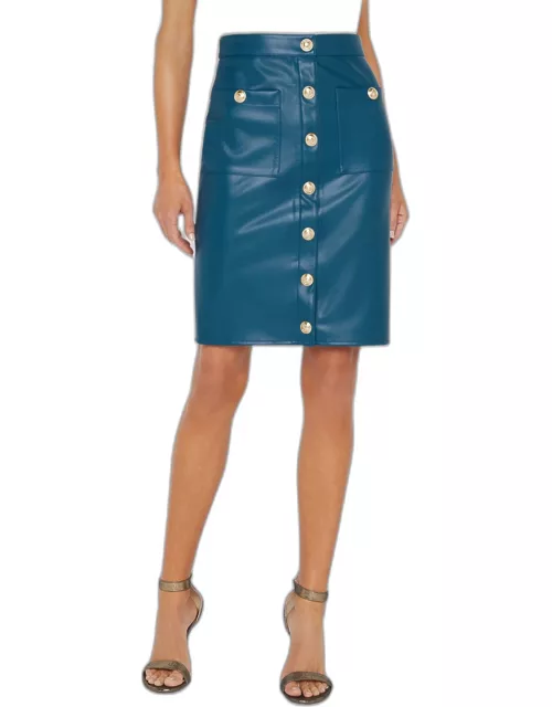 Amira Faux Leather Pencil Skirt