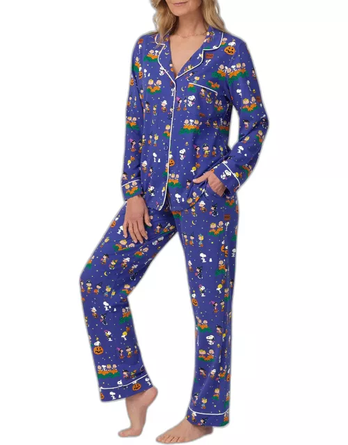 Halloween Peanuts-Print Jersey Pajama Set