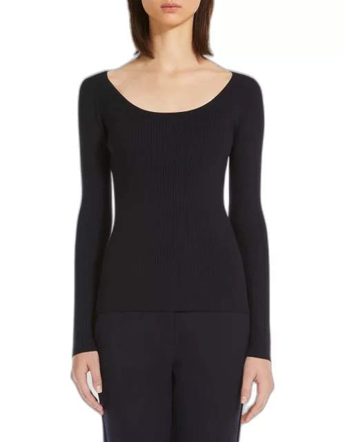 Treviso Ribbed Scoop-Neck Sweater