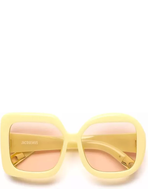 Jacquemus Carre Rond - Pear Sorbet Sunglasse