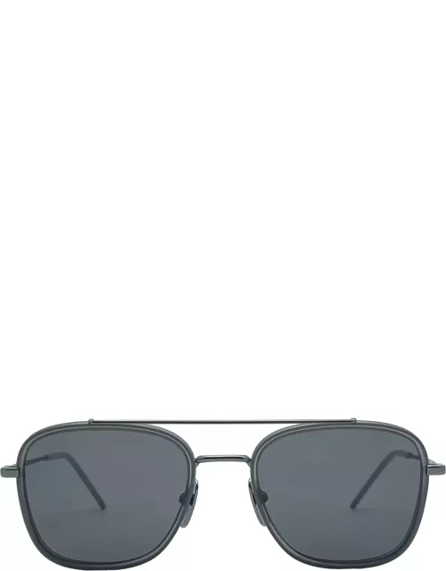 Thom Browne Rectangular Aviator - Saint Crystal Grey Sunglasse