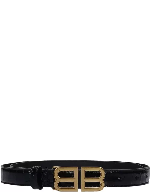 Balenciaga Bb Hourgl 20 Belts In Black Leather