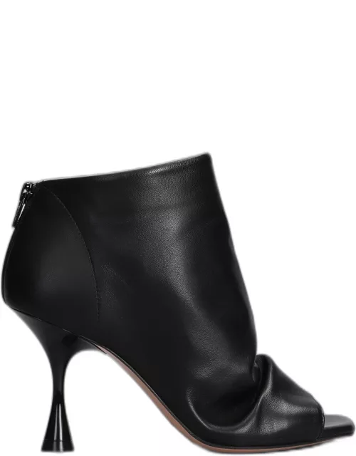 Marc Ellis High Heels Ankle Boots In Black Leather