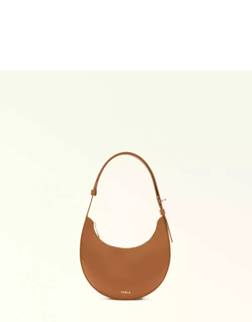 Furla Delizia Mini Hobo Bag In Brandy Color Leather