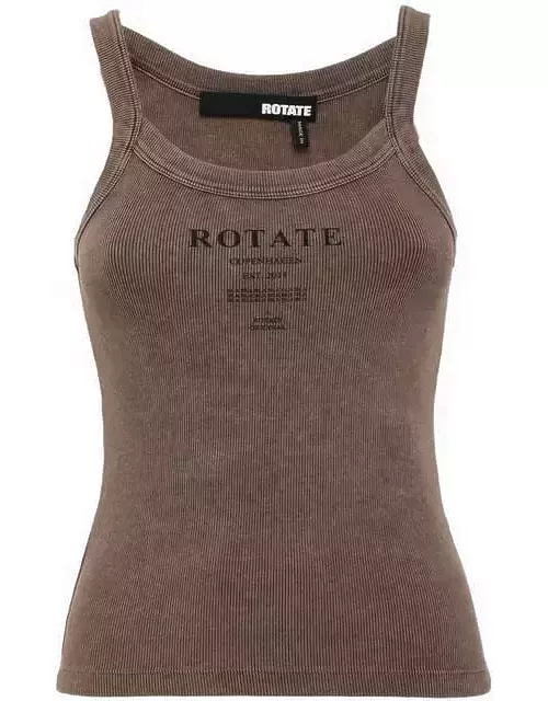 Rotate by Birger Christensen Ribbed Tank Top Mustang