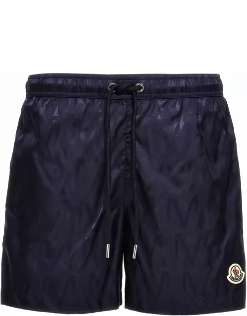 Moncler Logo Print Swim Short