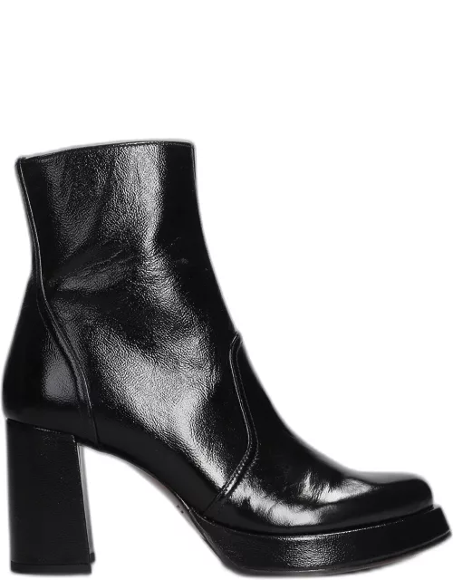 Chie Mihara Fentu 45 High Heels Ankle Boots In Black Leather