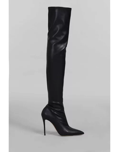 Casadei Julia High Heels Boots In Black Leather