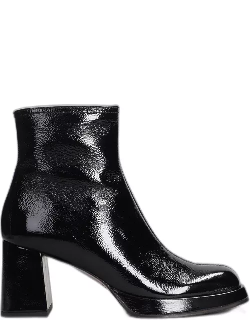 Chie Mihara Kentin High Heels Ankle Boots In Black Leather