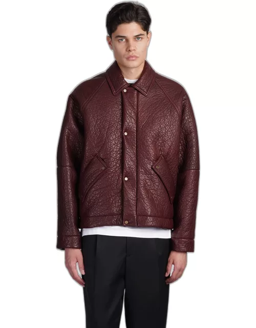 Salvatore Santoro Leather Jacket In Bordeaux Leather