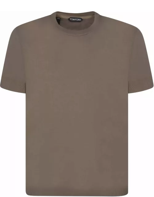 Tom Ford Ribbed Military Green T-shirt