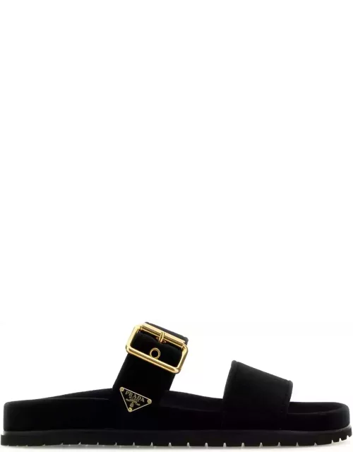 Prada Black Velvet Slipper