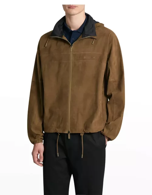 Men's Nubuck Leather B-Way Jacket