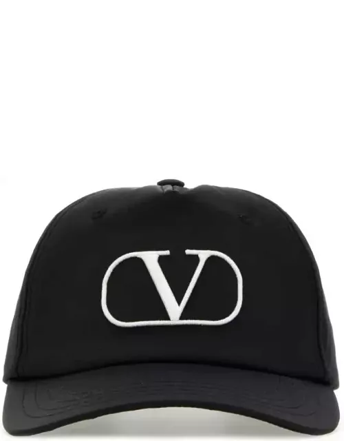 Valentino Garavani Black Polyester Blend Baseball Cap