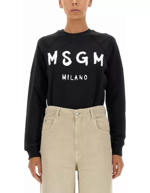 MSGM Sweatshirt With Brushed Logo Print