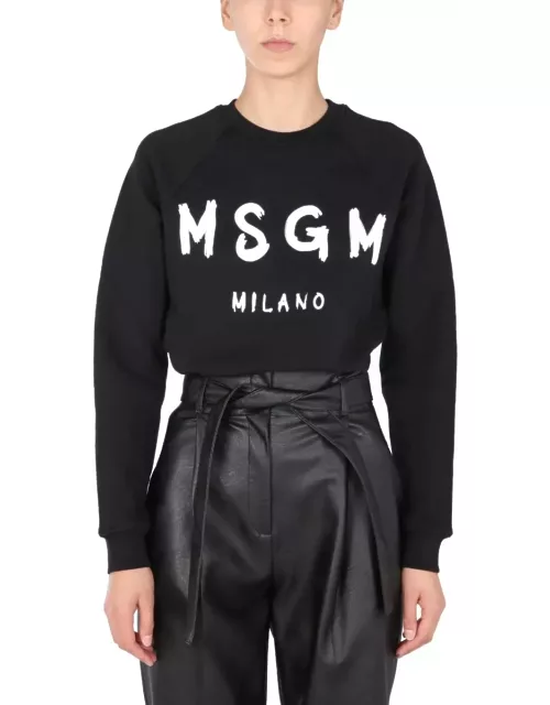 MSGM Sweatshirt With Brushed Logo Print