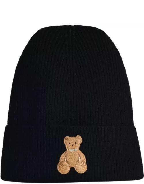 Palm Angels bear In Black Wool Beanie