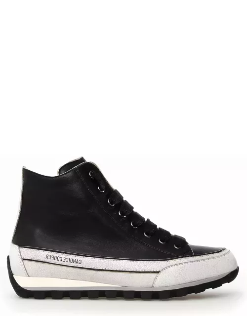 Candice Cooper Black Nappa Leather High-top Sneaker