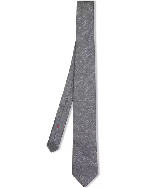 Brunello Cucinelli Grey Paisley Tie