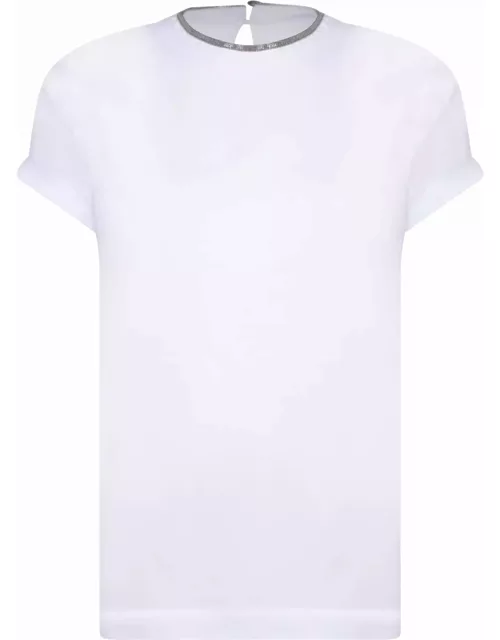 Brunello Cucinelli Monile White Cotton T-shirt