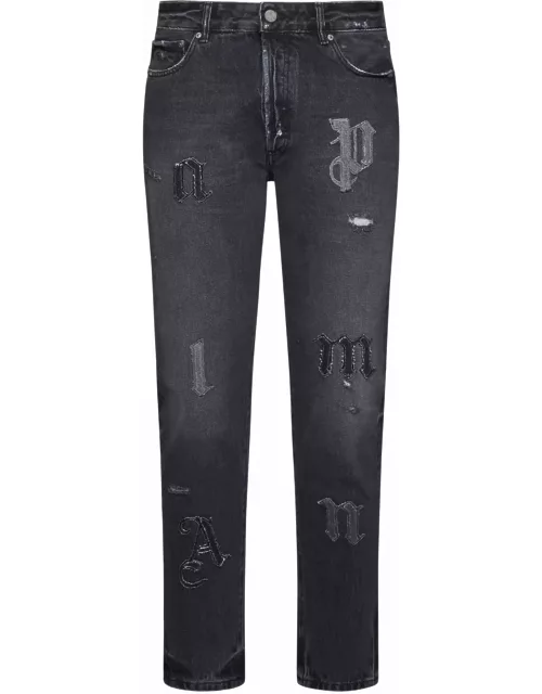 Palm Angels Jeans With Logoed Patche