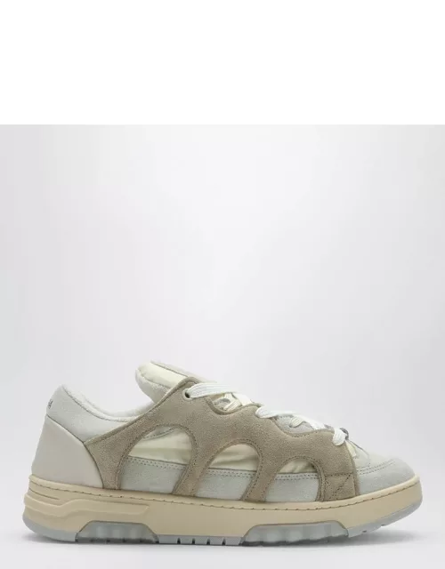 Model 1 cream/white mesh and suede sneaker