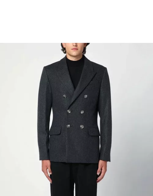 Grey wool double-breasted jacket