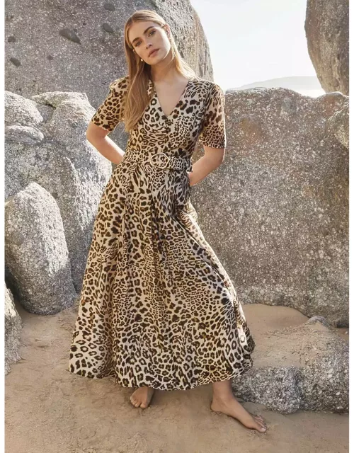 Forever New Women's Melinda Belted Midi Dress in Leopard Swir