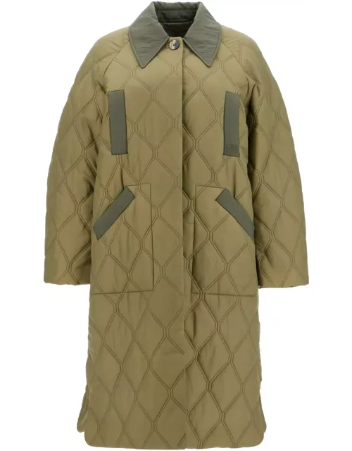 Ganni Long Quilted Padded Coat