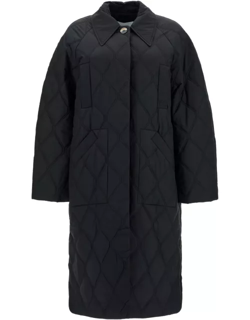 Ganni Long Quilted Padded Coat