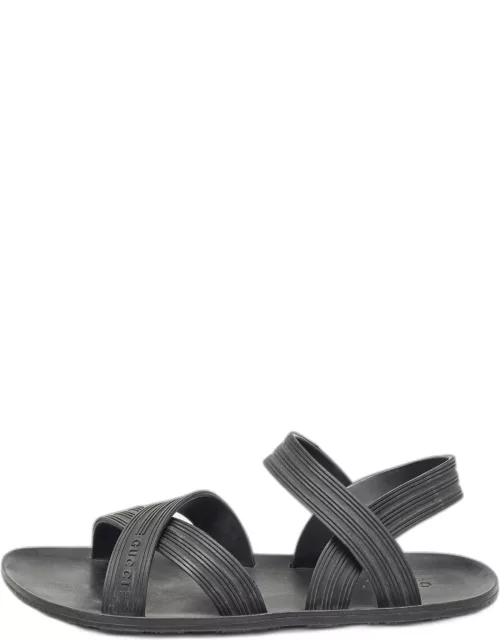 Gucci Black Rubber Elastic Crisscross Sandal