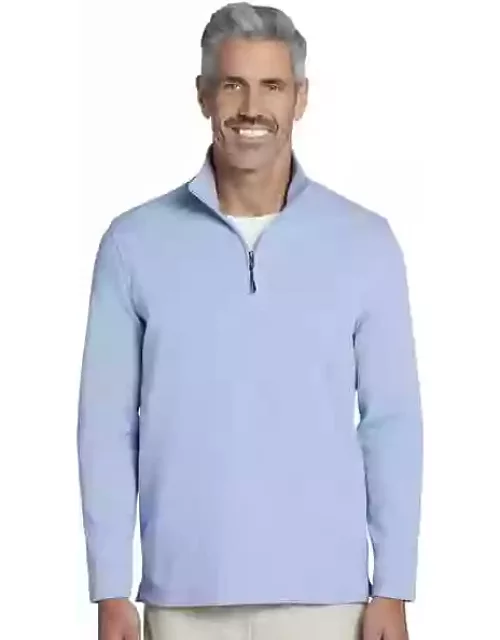 St. Aisle Big & Tall Men's Classic Fit 1/4 Zip Knit Sweater Light Blue