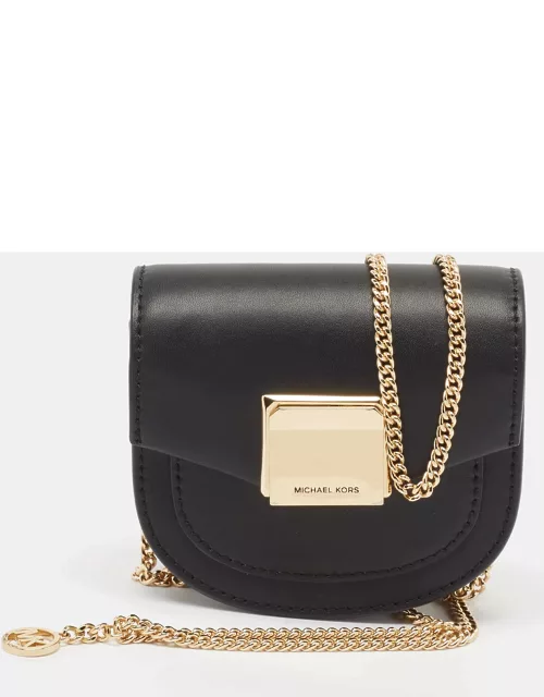 Michael Kors Black Leather Extra-Small Lita Crossbody Bag