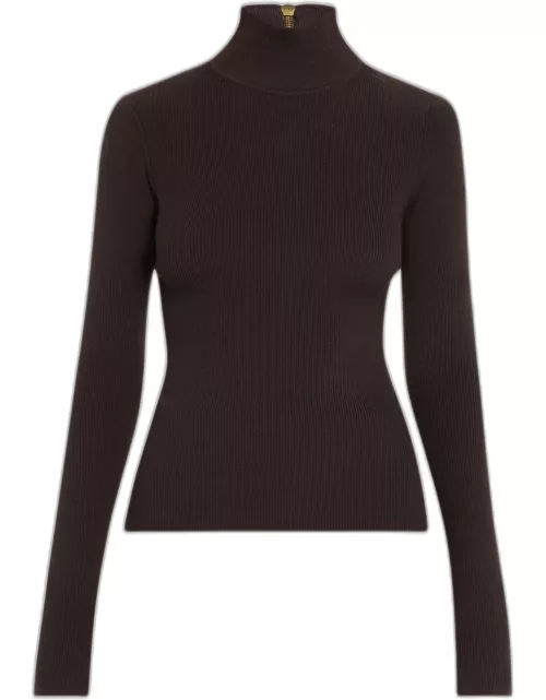 Long-Sleeve Ribbed Turtleneck Sweater