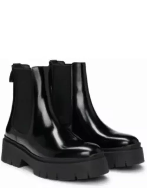 Block-heel Chelsea boots in faux leather- Black Women's Boot