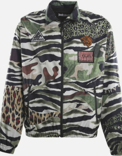 Just Cavalli Technical Fabric Jacket With All-over Camouflage Print