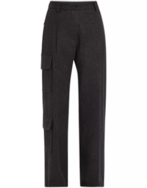 Reverb Drawstring Cuff Cargo Wool Trouser