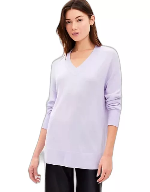 Loft Luxe Knit V-Neck Tunic Sweater